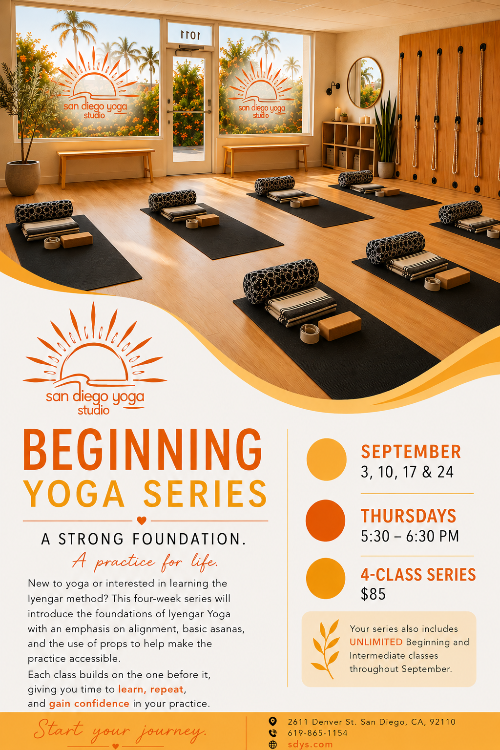 Beginning Yoga Series at San Diego Yoga Studio